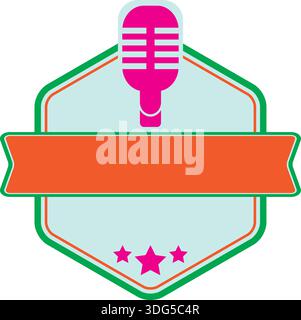 Vérifiez le podcast et le modèle de conception de logo vectoriel de texte Illustration de Vecteur