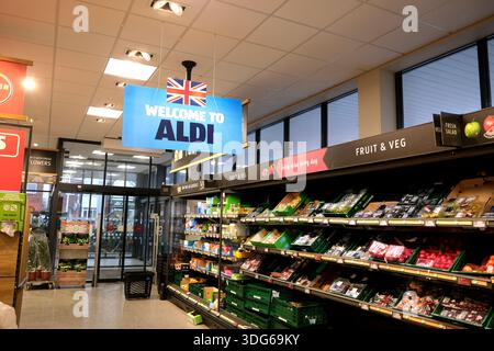 succursale de supermarché aldi, st leonards town, east sussex, royaume-uni Banque D'Images