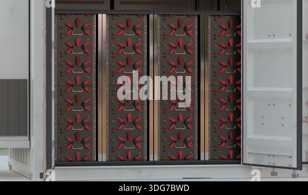 système industriel de stockage d'énergie par batterie Banque D'Images