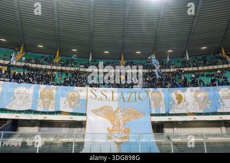 Supporters de l'équipe SS Lazio lors du match de football entre le Hellas Verona FC et le SS Lazio, MD20 de Serie A Enilive championnat italien de football 2025/20 Banque D'Images