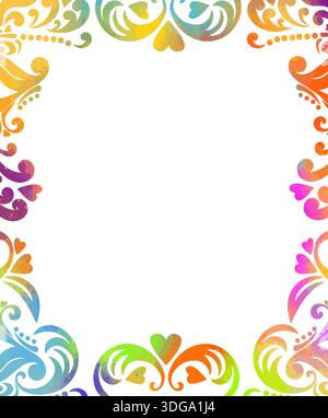 Ornement décoratif de couleur baroque classique. Illustration vectorielle de gravure de boucle de spirale de défilement. Cadre de dessin à la main avec boucles pas ai, Illustration de Vecteur