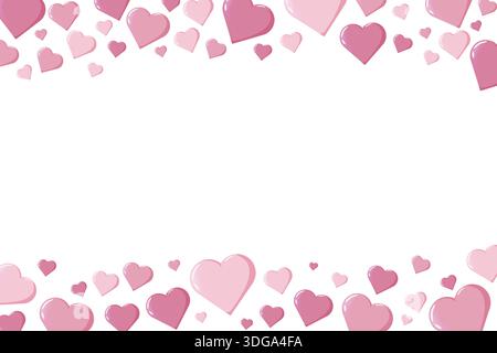 Cadre Saint-Valentin bordé de coeurs Illustration de Vecteur