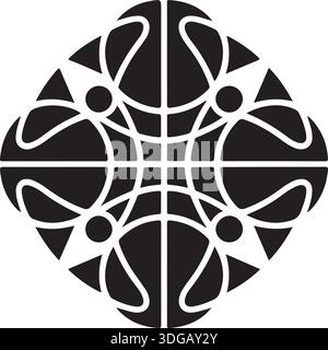 Abstrait géométrique circulaire dentelle ornement Silhouette et conception vectorielle pour les artistes Illustration de Vecteur
