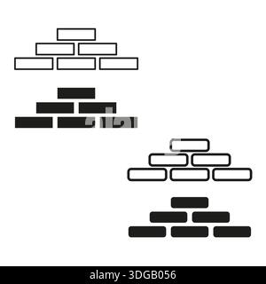 Icônes de mur de briques. Vecteur de pierre de construction. Symbole de construction en maçonnerie. Elément de maçonnerie en pierre minimaliste. SPE 10. Illustration de Vecteur