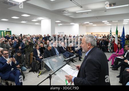 Milan, Italie. 16 janvier 2026. Milan, inauguration du nouveau siège de CISL à Milan avec Giovanni Abimelech crédit : Agence photo indépendante/Alamy Live News Banque D'Images