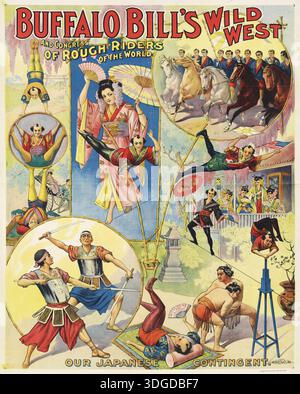 Buffalo Bill's Wild West & Congress of Rough Riders of the World : Our Japanese contingent. L'affiche montre divers artistes de cirque du Japon qui faisaient partie du Japanese contingent of Buffalo Bill's Wild West & Congress of Rough Riders of the World Show ; 1907 par la Courier Co of Buffalo; Banque D'Images