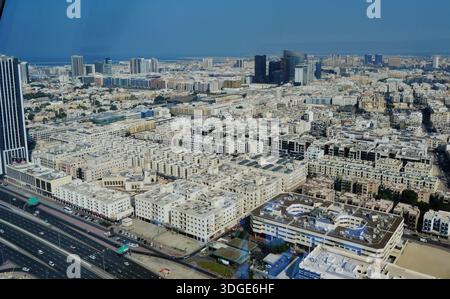 Vue panoramique depuis le cadre de Dubaï, Dubaï, Émirat de Dubaï, Émirats arabes Unis Banque D'Images