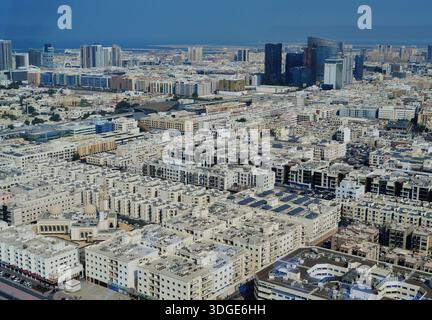 Vue panoramique depuis le cadre de Dubaï, Dubaï, Émirat de Dubaï, Émirats arabes Unis Banque D'Images