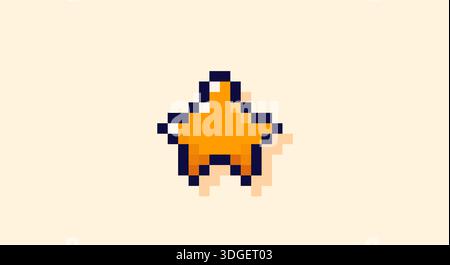 Pixel art jaune étoile Y2K. Illustration de Vecteur