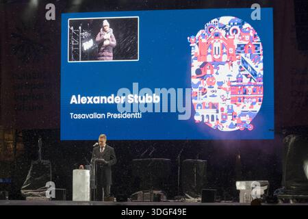 Kickoff-Veranstaltung für Oulu als Kulturhauptstadt Europas Präsident Alexander Stubb eröffnet offiziell das Jahr als Kulturhauptstadt Europas. Oulu Marketplace Pohjois-Pohjanmaa Finlande *** événement de lancement pour Oulu en tant que capitale européenne de la culture le président Alexander Stubb ouvre officiellement l'année en tant que capitale européenne de la culture Oulu Marketplace Pohjois Pohjanmaa Finlande Banque D'Images