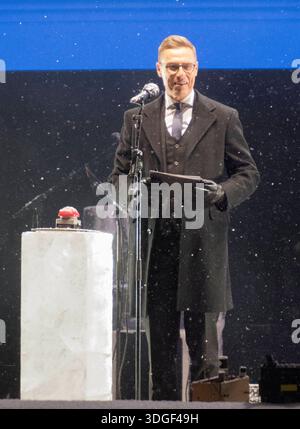 Kickoff-Veranstaltung für Oulu als Kulturhauptstadt Europas Präsident Alexander Stubb eröffnet offiziell das Jahr als Kulturhauptstadt Europas. Oulu Marketplace Pohjois-Pohjanmaa Finlande *** événement de lancement pour Oulu en tant que capitale européenne de la culture le président Alexander Stubb ouvre officiellement l'année en tant que capitale européenne de la culture Oulu Marketplace Pohjois Pohjanmaa Finlande Banque D'Images