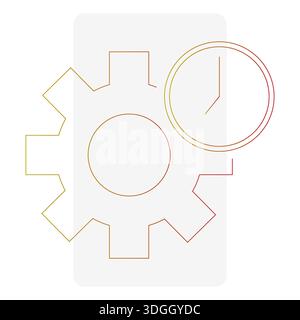 Processus de gestion professionnel. Vecteur d'ingénierie réussi. Chronométrage industriel précis. Élément d'efficacité vérifié. Illustration de Vecteur