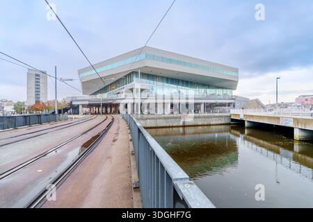 Aarhus, Danemark - Bibliothèque Dokk1 par Schmidt Hammer Lassen, dans automne / automne Banque D'Images
