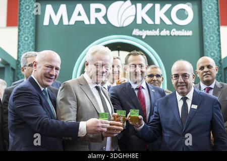 Kai Wegner (maire de Berlin), Alios Rainer (ministre fédéral de l'agriculture, de l'alimentation et des affaires intérieures), Christophe Hansen (commissaire d'AGR Banque D'Images