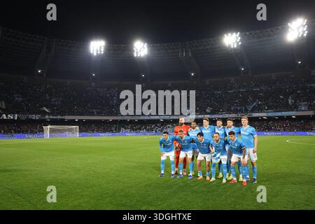 Napoli, Italie. 17 janvier 2026. Napoli alignez-vous lors du match de football Serie A entre Napoli et Sassuolo au stade Diego Armando Maradona à Naples, dans le sud de l'italie - samedi 17 janvier 2026. Sport - Soccer . (Photo de Alessandro Garofalo/LaPresse) crédit : LaPresse/Alamy Live News Banque D'Images