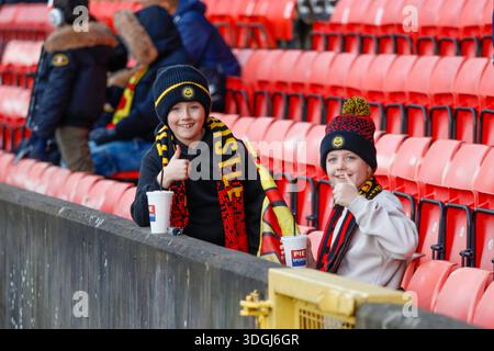 Glasgow, Royaume-Uni. 17 janvier 2026. Supporters de Partick Thistle avant le match de 4e tour de la Coupe d'Écosse entre Partick Thistle et Montrose FC au Firhill Stadium le 17 janvier 2026.(photo par : Jacob Hughes/Sipa USA) crédit : Sipa USA/Alamy Live News Banque D'Images