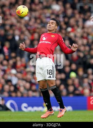 Manchester, Royaume-Uni. 17 janvier 2026. Casemiro de Manchester United lors du match Manchester United vs Manchester City premier League à Old Trafford, Manchester. Le crédit photo devrait se lire : Andrew Yates/Sportimage crédit : Sportimage Ltd/Alamy Live News Banque D'Images
