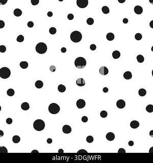 Motif de conception en tissu à pois noirs sans couture Illustration de Vecteur