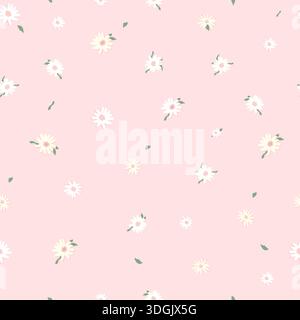 Motif marguerites mignon motif marguerites en tissu sans couture Illustration de Vecteur