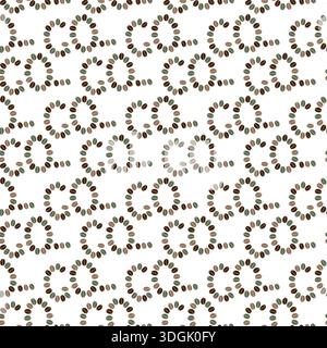 Lettres GO et ellipse en grains de café multicolore Seamless Pattern Minimalist Flat design fond. Illustration vectorielle isolée Café thématique ou cartes de motivation toile de fond bannière, dépliants, étiquettes Illustration de Vecteur