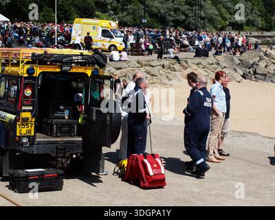 Journée portes ouvertes à la station RNLI Tynemouth Life Boat sur la rivière Tyne à North Tyneside pour la sensibilisation du grand public Banque D'Images
