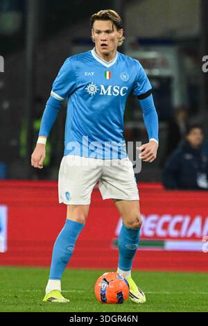 Naples, Italie. 17 janvier 2026. Scott McTominay de SSC Napoli en action lors du match Serie A Enelive entre SSC Napoli et US Sassuolo Calcio, le score final Napoli gagne 1-0 (photo par Agostino Gemito/Pacific Press) crédit : Pacific Press Media production Corp./Alamy Live News Banque D'Images