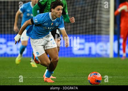 Naples, Italie. 17 janvier 2026. Antonio Vergara de SSC Napoli en action lors du match Serie A Enelive entre SSC Napoli et US Sassuolo Calcio, le score final Napoli gagne 1-0 (photo par Agostino Gemito/Pacific Press) crédit : Pacific Press Media production Corp./Alamy Live News Banque D'Images
