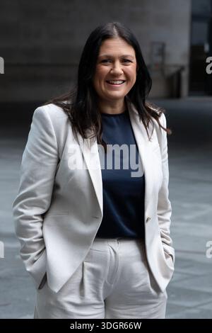Londres, Royaume-Uni. 18 janvier 2026. La secrétaire à la culture Lisa Nandy quitte les studios de la BBC à Londres après son apparition au Laura Kuenssberg Show. Crédit : Thomas Krych/Alamy Live News Banque D'Images