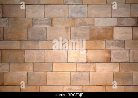 Carreaux muraux en terre cuite orange pour une utilisation comme texture de fond Banque D'Images