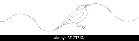 Vecteur de dessin continu de ligne d'icône d'oiseau. Fond de vecteur d'icône oiseau d'une ligne. Icône oiseau Illustration de Vecteur