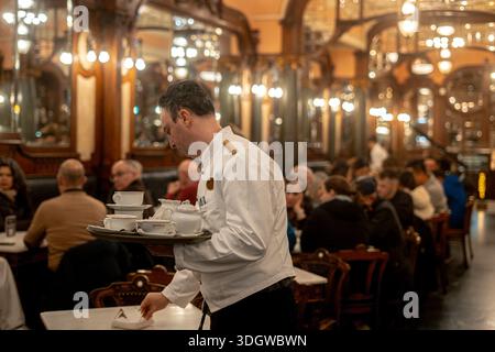 Majestic Café à Porto, l'un des 10 plus beaux cafés du monde et un exemple représentatif du style Art Nouveau Banque D'Images
