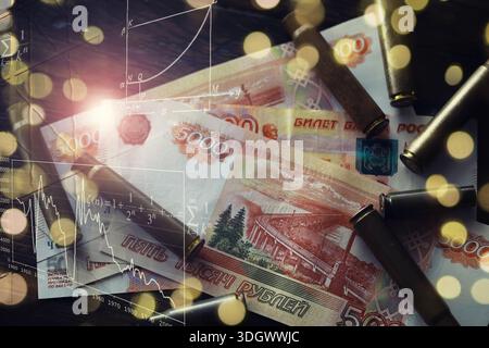 Les balles gisent sur le dessus de l'argent Banque D'Images