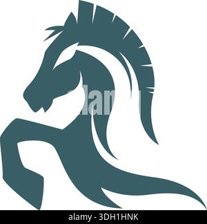 Illustration de conception de logo d'icône de cheval Illustration de Vecteur