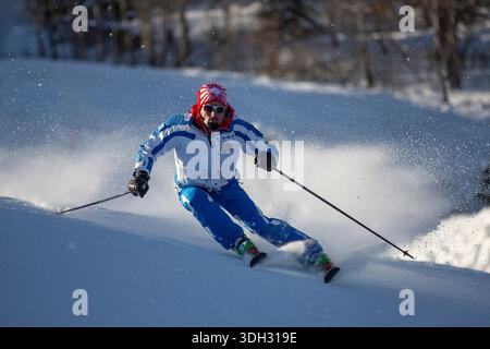 Italie, Frioul, Carnia — Alpes carniques - Maître de ski sur Zoncolan Banque D'Images
