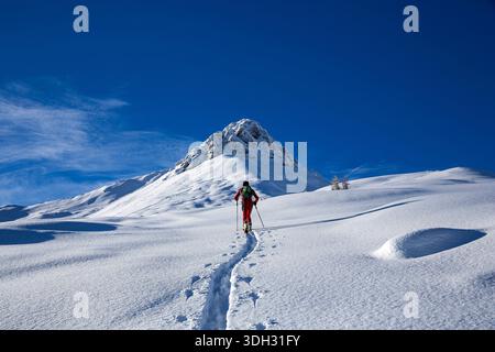 Italie, Frioul, Carnia — Carnics Alpes -Val Sesis, ski Banque D'Images