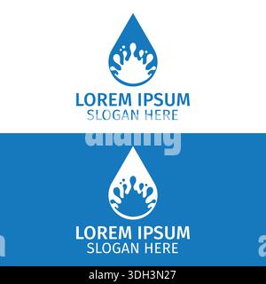 Modèle d'icône de modèle de logo de goutte d'eau conception de vecteur, logo de Spa de goutte d'eau Illustration de Vecteur