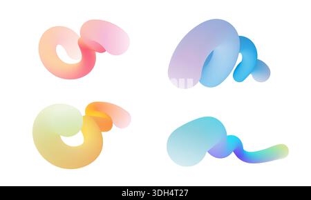 Ligne de mélange de couleurs pastel Superbes formes de dégradé de lumière lisse Illustration de Vecteur