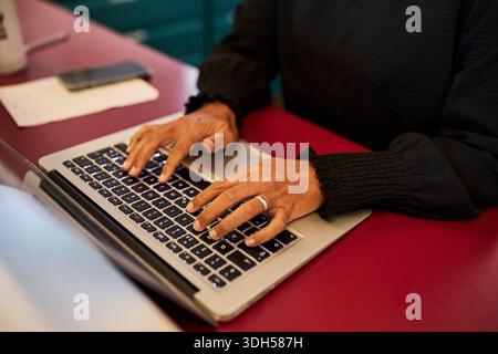 Travailler à la réception de l'hôtel à l'aide d'un ordinateur Banque D'Images