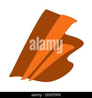 Plans de papier orange et marron pliés formant une profondeur géométrique. Composition vectorielle pure avec des accents de couleur. Illustrations éditoriales, collages numériques Illustration de Vecteur