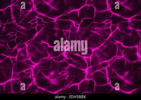 Une illustration électrique vibrante avec des motifs rose fluo et violet sur un fond noir riche, créant un effet visuel ide dynamique et abstrait Banque D'Images