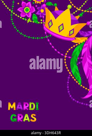 Fond de fête mardi gras. Illustration de carnaval pour les vacances traditionnelles ou le festival. Illustration de Vecteur