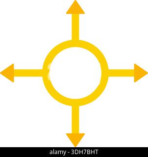 Conception vectorielle circulaire avec quatre flèches pointant dans des directions différentes. Illustration de Vecteur