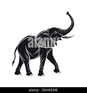 Conception vectorielle Elephant Silhouette Illustration de Vecteur