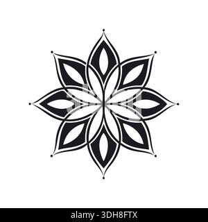 Mandala motif art fond noir et blanc, vecteur de motif Mandala circulaire Illustration de Vecteur