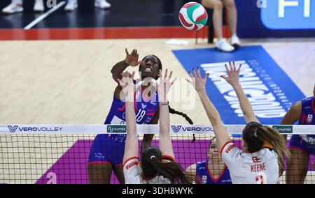 Milan, Italie. 20 janvier 2026. Paola Egonu (VeroVolley Milano) lors du Championnat Italien de volley Serie A Women 2025/26 match entre Numia VeroVolley Milano et Honda Cuneo Granda volley à Allianz Cloud, Milan, Italie le 20 janvier 2026 lors du Numia Vero volley Milano vs Cuneo Granda volley, Volleyball Italien Serie A1 Women match à Milan, Italie, 20 janvier 2026 crédit : Independent photo Agency/Alamy Live News Banque D'Images