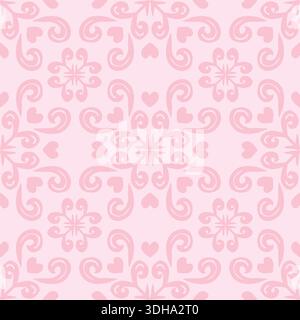 Modèle sans couture avec éléments décoratifs. Illustration vectorielle en couleurs roses. Illustration de Vecteur