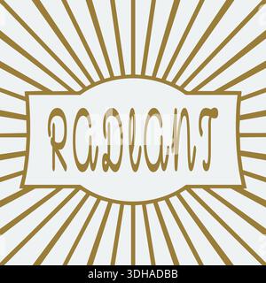 Les rayons du soleil dorés rayonnent vers l'extérieur derrière un panneau central festonné avec un centre blanc. Illustration de Vecteur