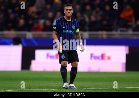 Milan, Italie. 20 janvier 2026. Lautaro Martinez, du FC Internazionale, se retrouvera lors du match de la phase MD7 de l'UEFA Champions League entre le FC Internazionale et l'Arsenal FC au Stadio Giuseppe Meazza (San Siro) le 20 janvier 2025 à Milan, Italie . Crédit : Marco Canoniero/Alamy Live News Banque D'Images