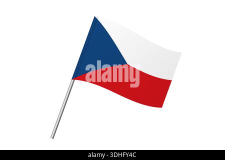 Drapeau de la République tchèque - drapeau ondulé du pays, de l'identité culturelle et du patrimoine. Représente la fierté et l'unité nationales. Drapeau de vecteur isolé sur fond blanc. Illustration de Vecteur