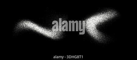 Éclaboussures de sel ou de sucre en poudre. Poussière blanche, sable et neige texture tas. Des particules de fleurs volantes éclatent. Épices flocons et granulés dispersés sur la surface. Vectoriel stipple pulvérisé granulés, points, morceaux Illustration de Vecteur